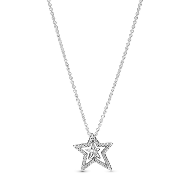 Pavé Asymmetric Star Collier Necklace