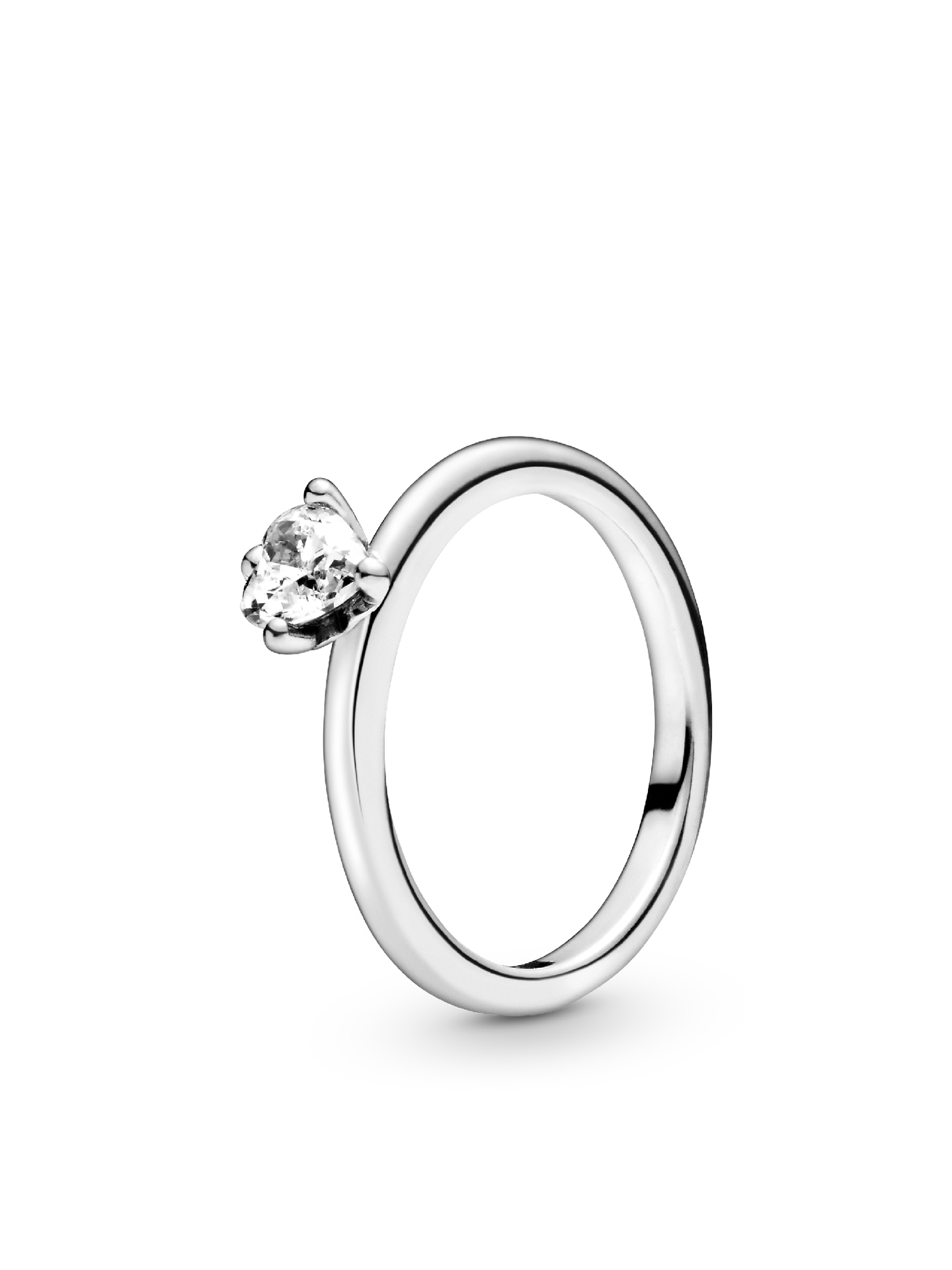 Женское кольцо Pandora Clear Heart Solitaire, цвет: Серебро — фото 1