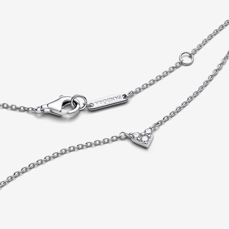 393160c01 Triple Stone Heart Collier Necklace | Sterling silver | Pandora US