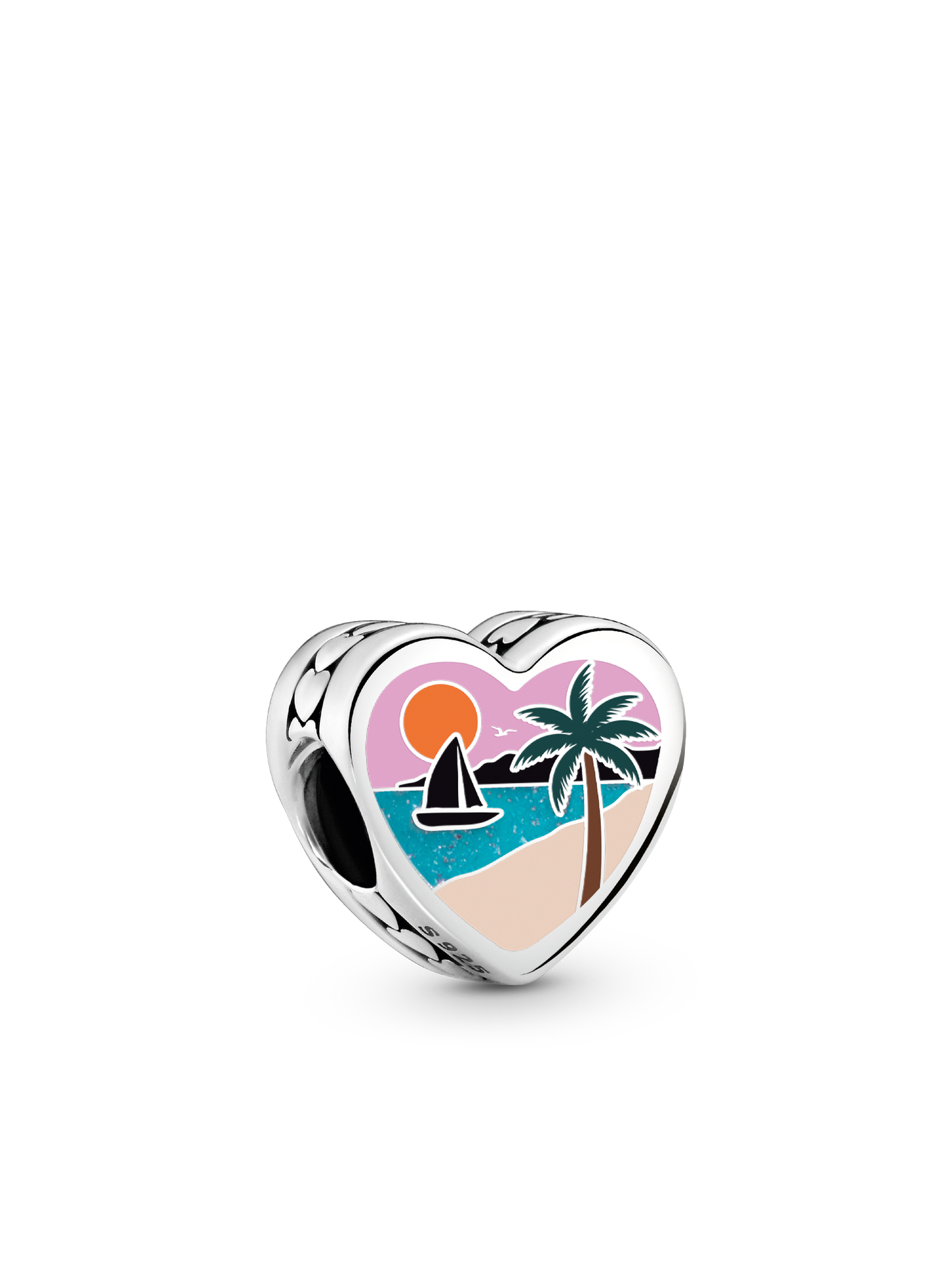 Женский шарм Pandora Puerto Rico Heart Charm, цвет: Серебро
