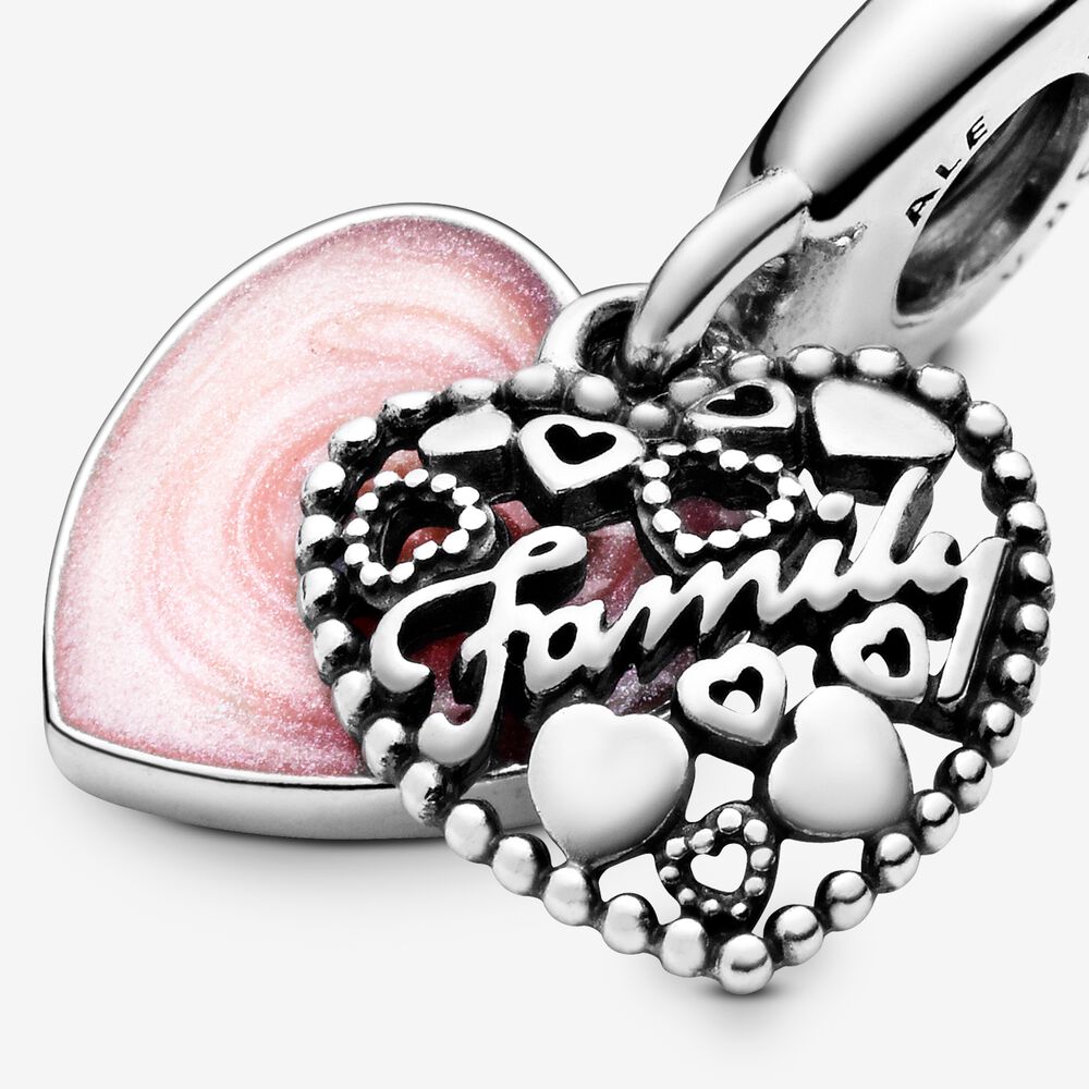 Love Makes A Family Dangle Charm with Pink Heart | Pandora US