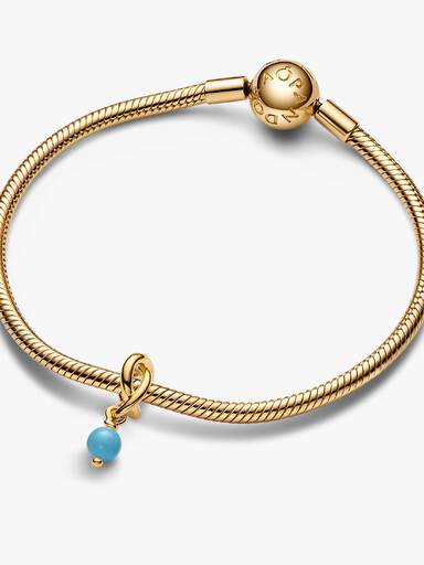 Turquoise Blue Eternity Circle Dangle Charm