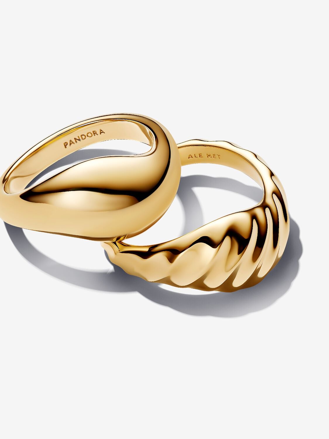 Pandora Stack Rippled Stacking Rings | Gold plated | Pandora US