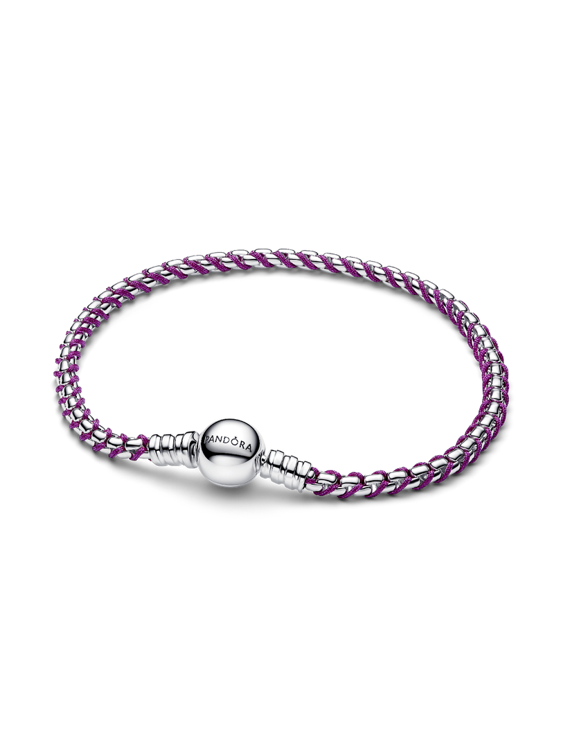 Purple Cord Box Chain Bracelet