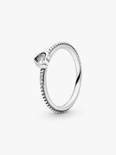 FINAL SALE - Clear Heart Beaded Ring