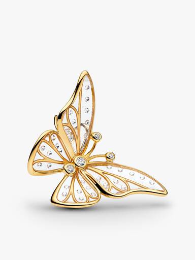 Mixed metal Butterfly Charm Necklace Set