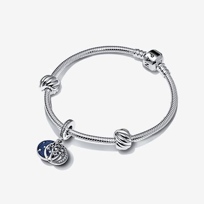 Galaxy Moon Bracelet Gift Set, Sterling silver, Enamel, Blue, Cubic Zirconia - PANDORA - #B801627