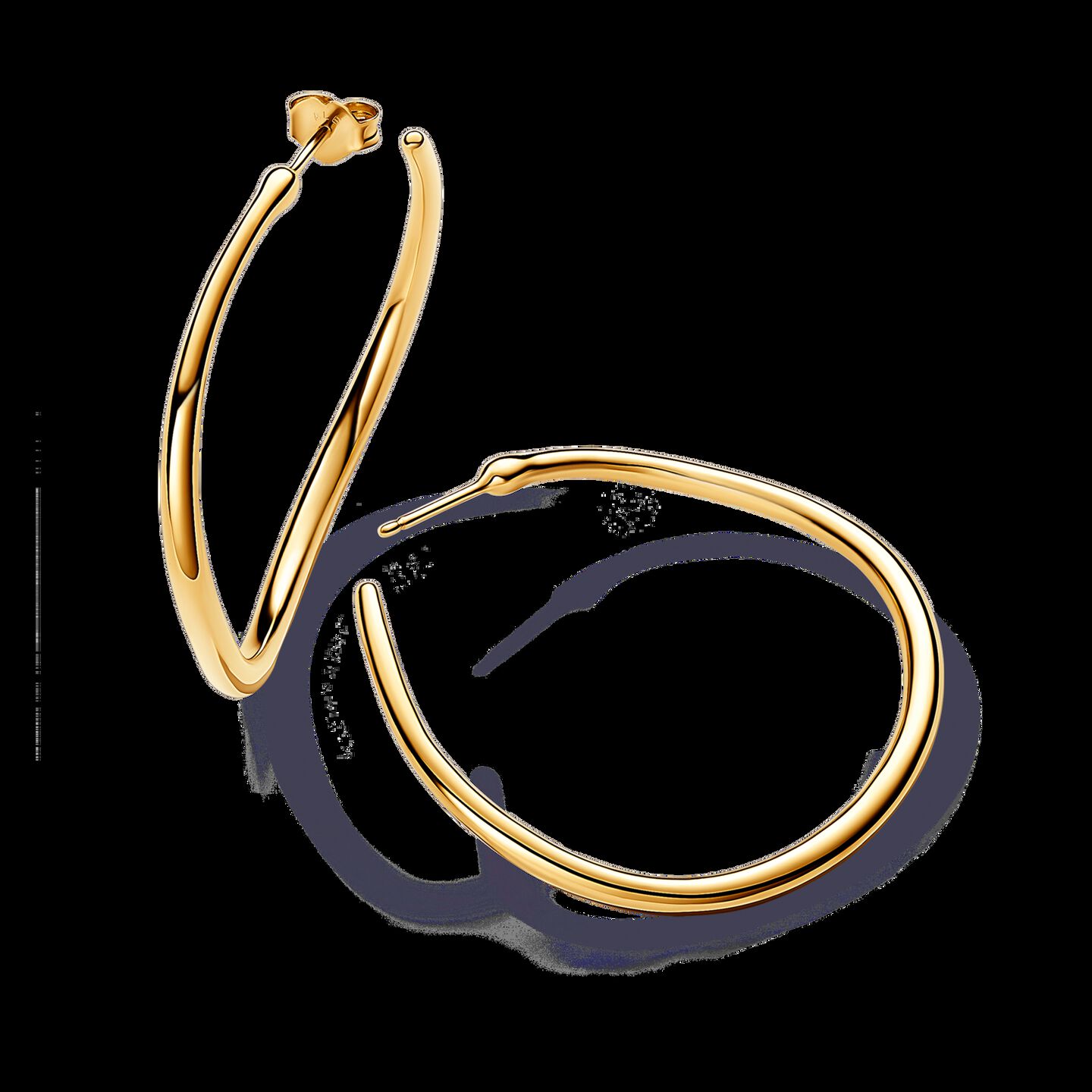 Женские серьги Pandora Organically Shaped 42 mm Open, цвет: Позолоченный — фото 2