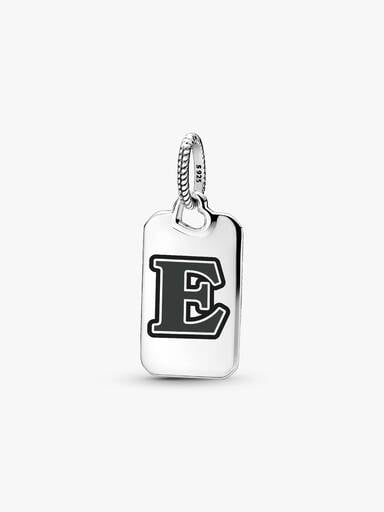 Letter E Rectangle Pendant