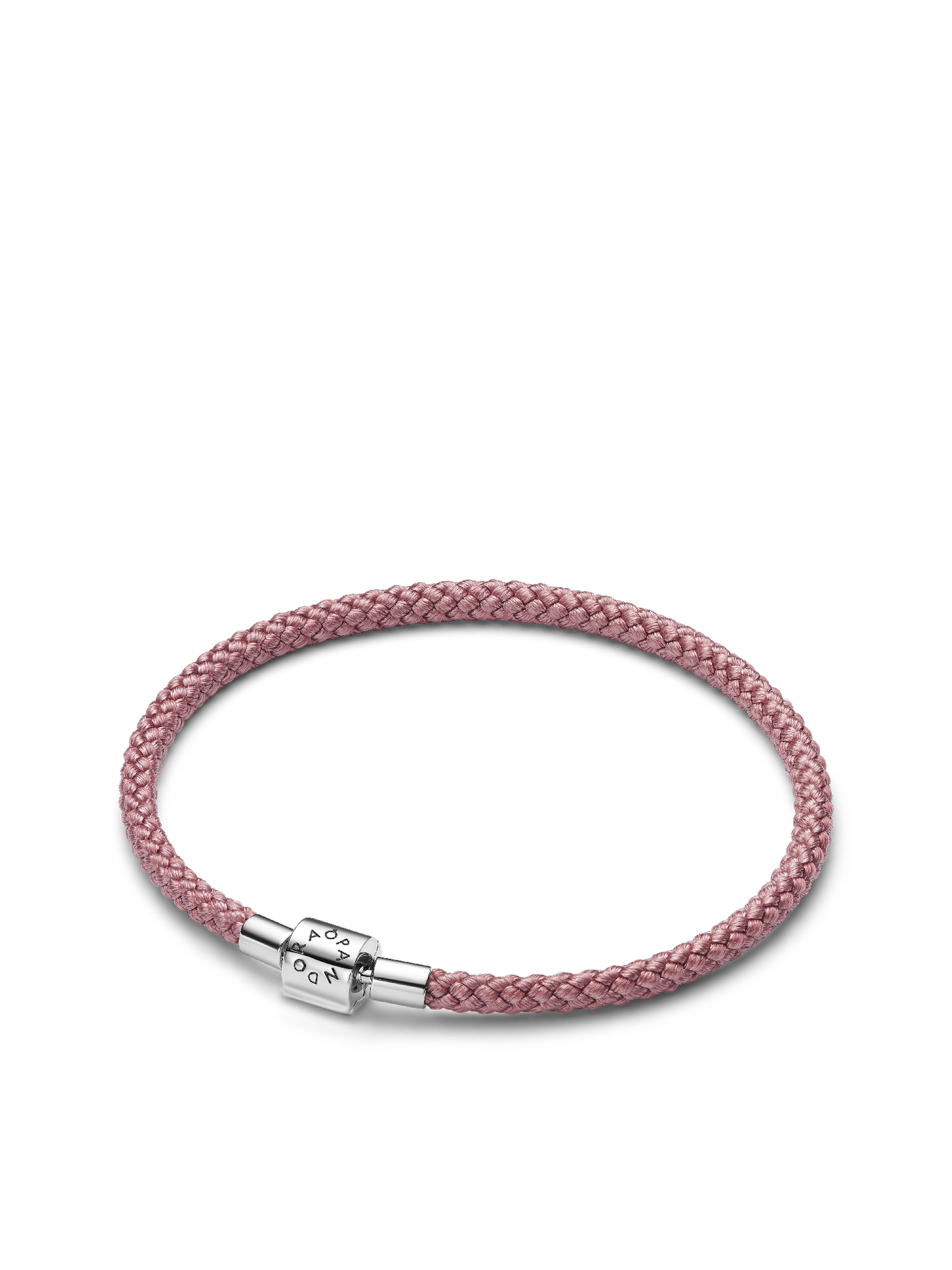 Женский браслет Pandora Shimmering Pink Cord, цвет: Серебро — фото 1