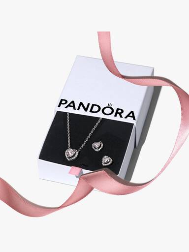Silver Elevated Heart Jewelry Gift Set