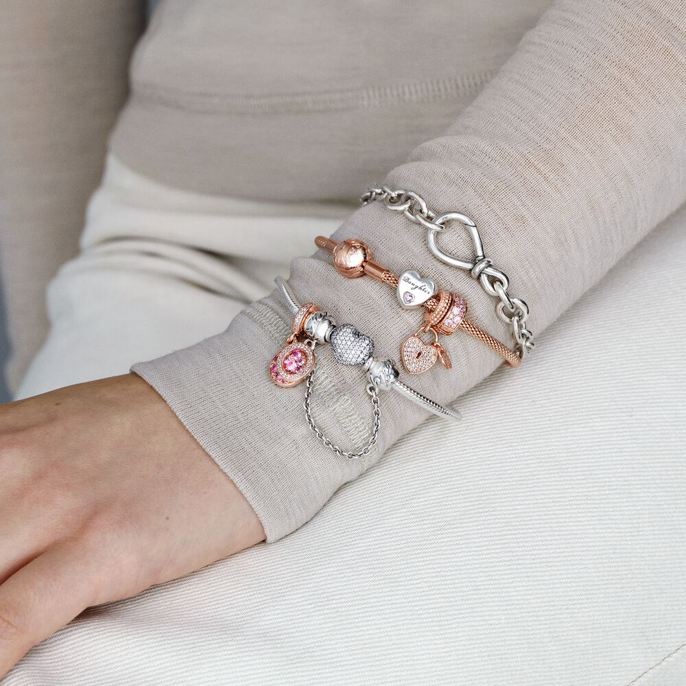 Pavé Heart Bracelet with Cubic Zirconia | Sterling silver | Pandora US