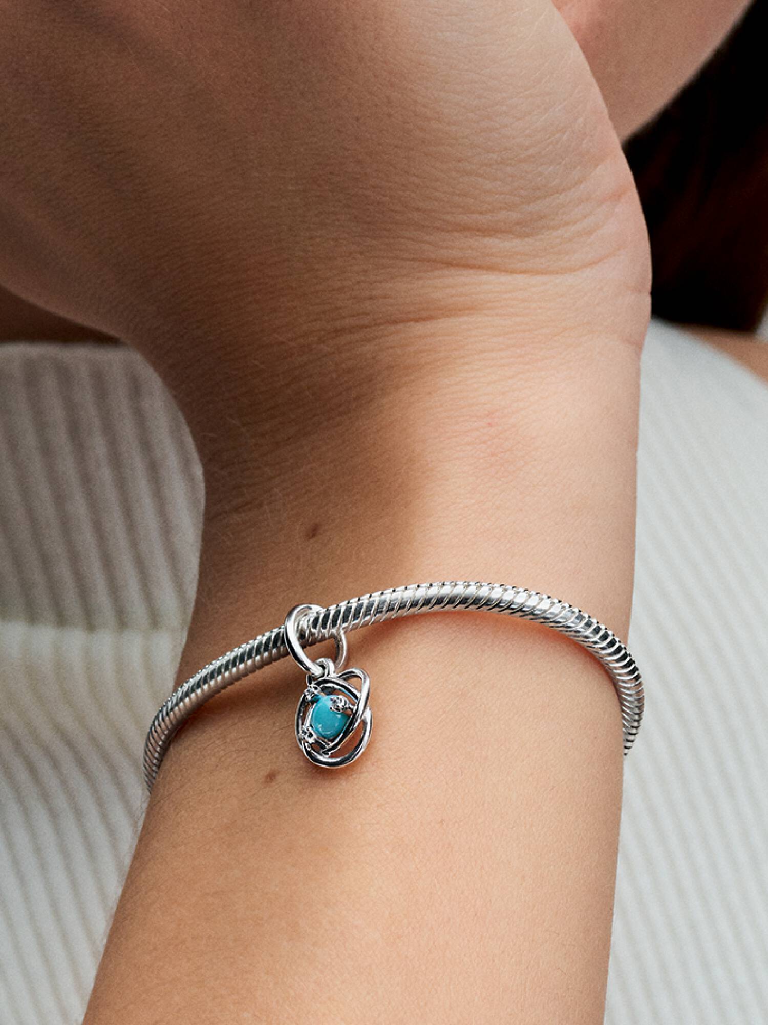 FINAL SALE - Turquoise Blue Eternity Circle Dangle Charm