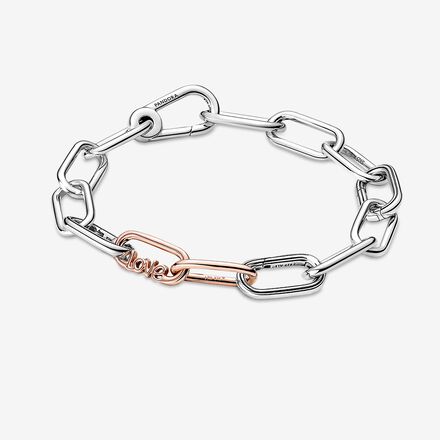 NEW Authentic PANDORA 14k Rose Gold Studded Chain Charm Bracelet 582731C00