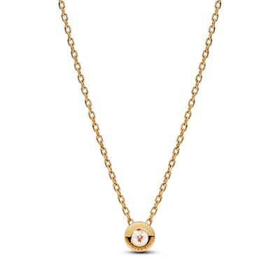Pandora Era Bezel Lab-grown Diamond Pendant Necklace carat tw 14k Gold