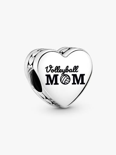 Volleyball Mom Heart Charm