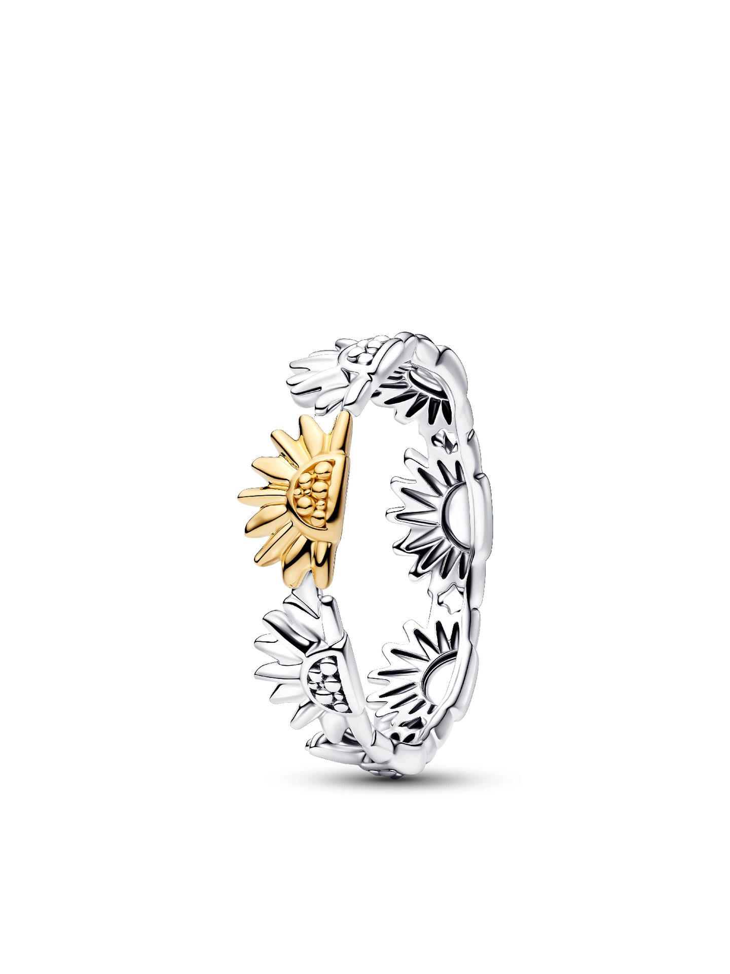 Женское кольцо Pandora Sunflower Two-Tone Band, цвет: Двухцветный — фото 1