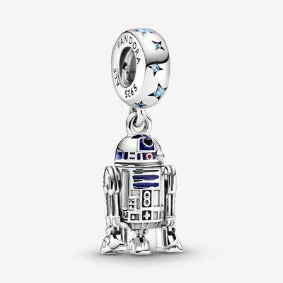 Star Wars R2-D2 Dangle Charm, Sterling Silver, Multi, Cubic Zirconia - PANDORA - #799248C01