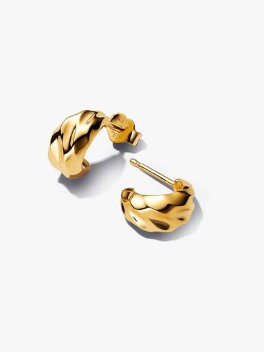 Rippled Open Hoop Earrings