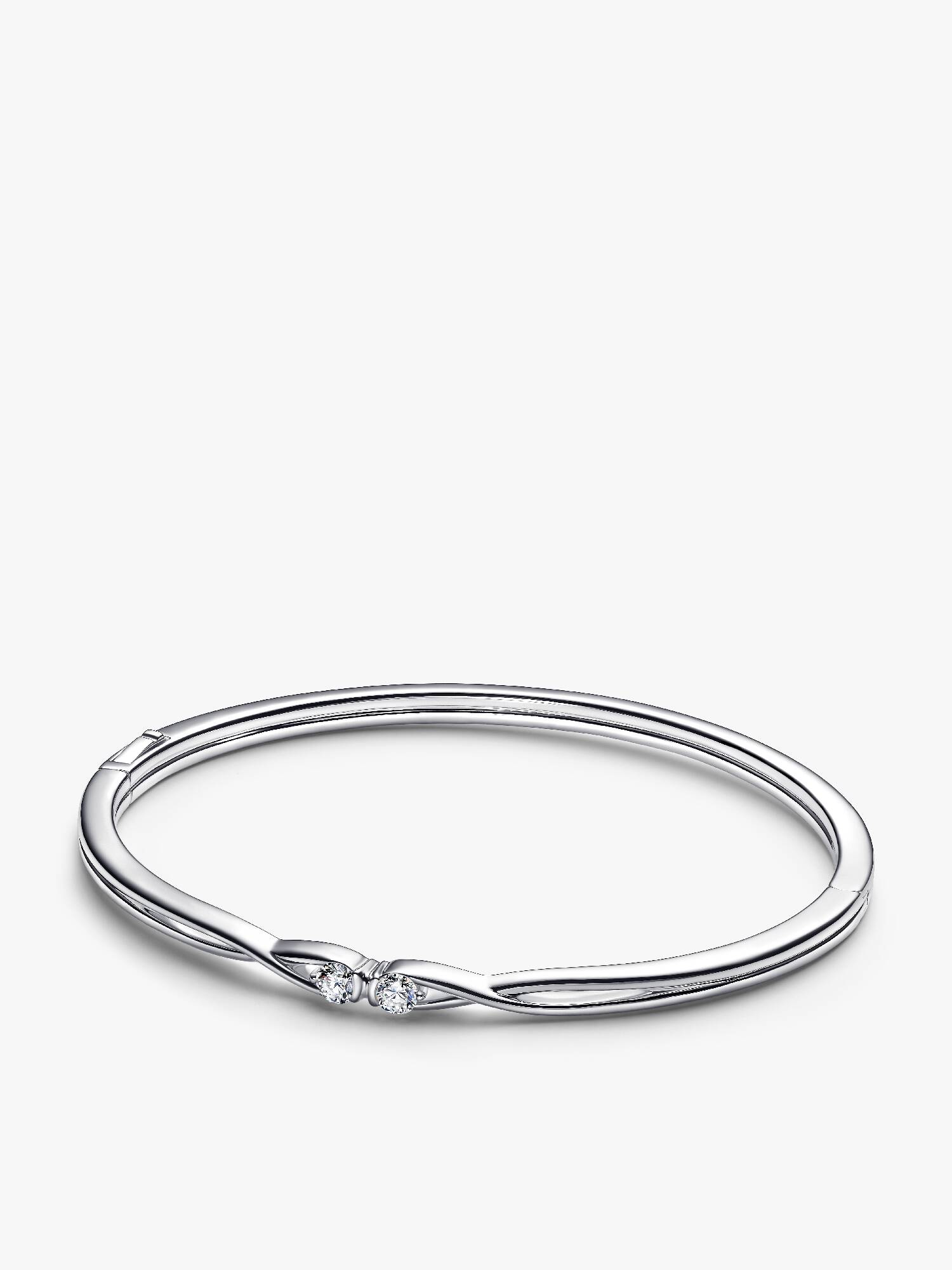 FINAL SALE - Pandora Infinite Sterling Silver Double-Facing Lab-grown Diamond Bangle