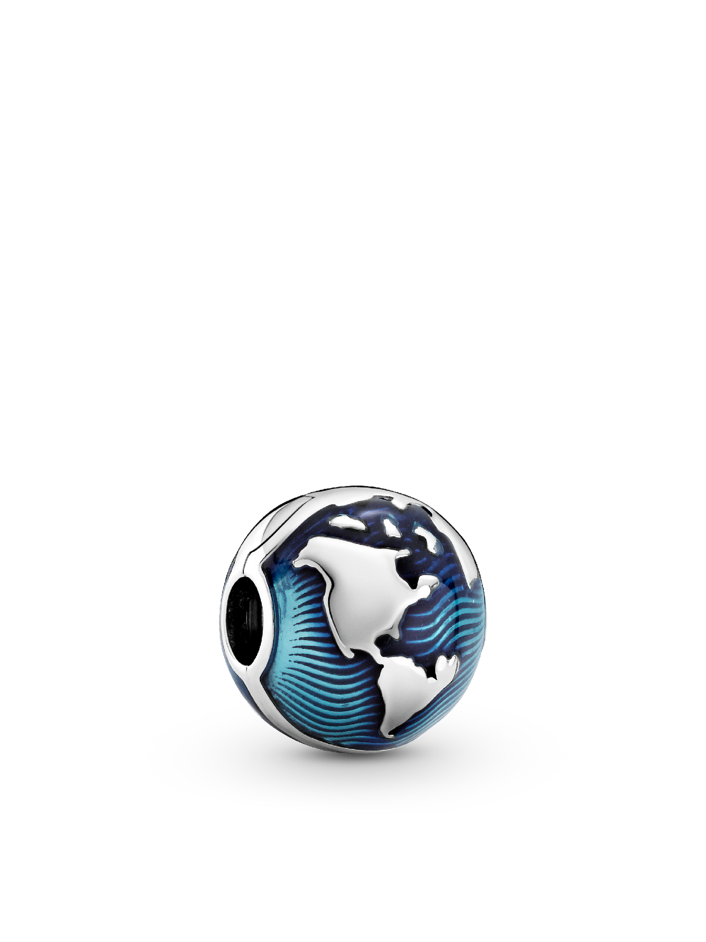 Женский шарм Pandora Blue Globe Clip Charm, цвет: Серебро — фото 1
