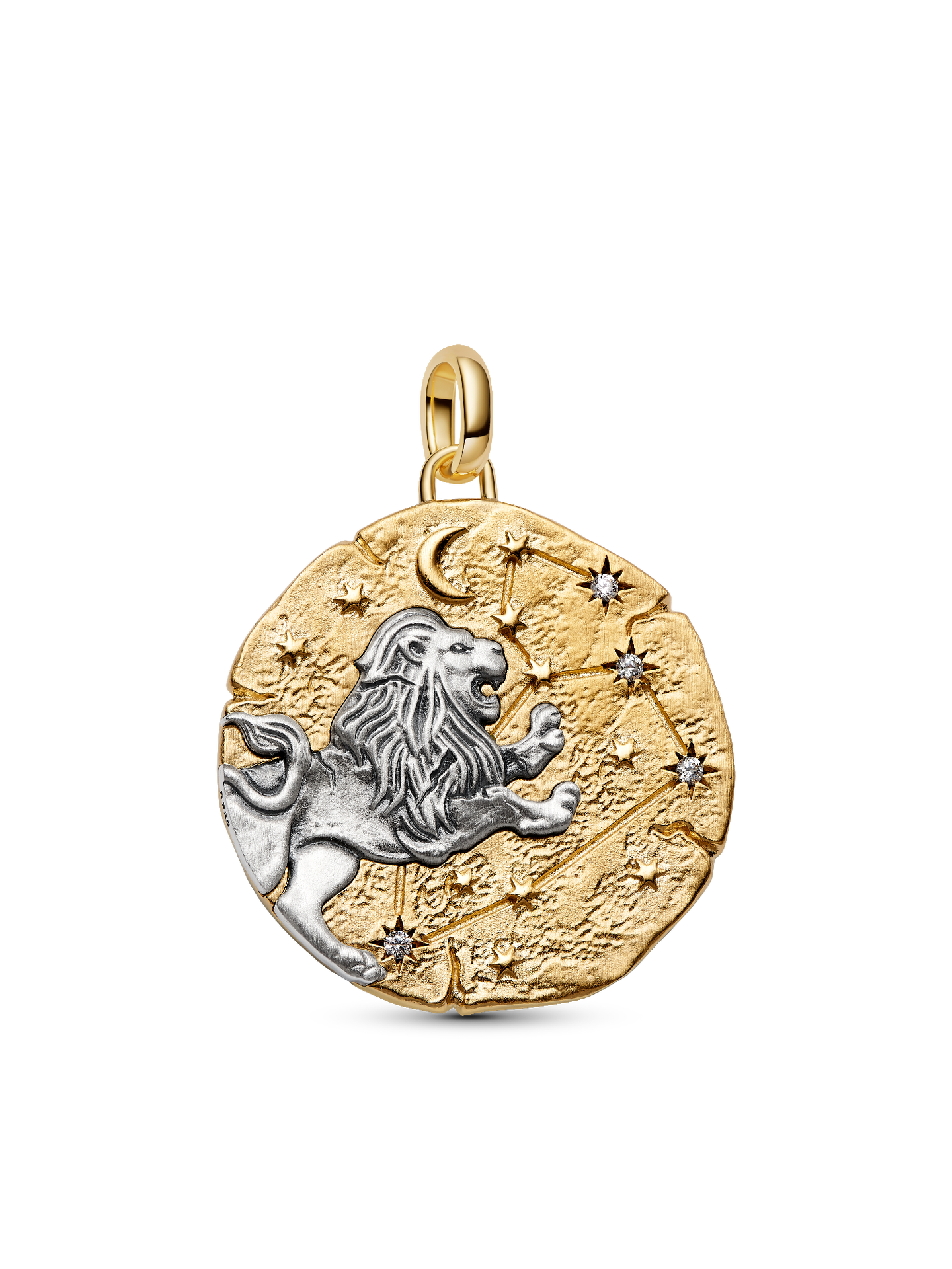 Женский шарм Pandora Leo Zodiac Oversized Medallion Charm, цвет: Двухцветный — фото 1