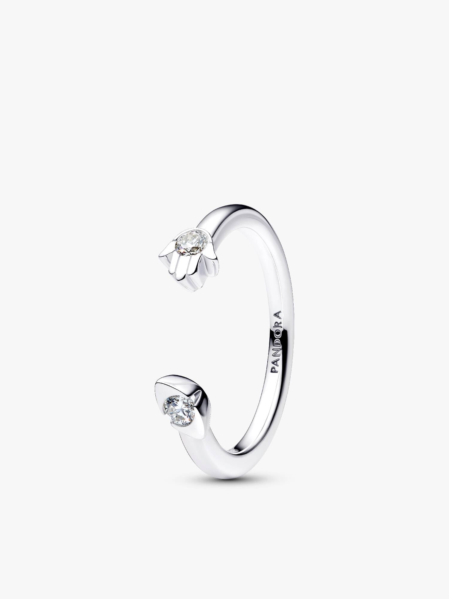 Pandora Talisman Sterling Silver Lab-Grown Diamond Evil Eye & Hamsa Hand Open Ring