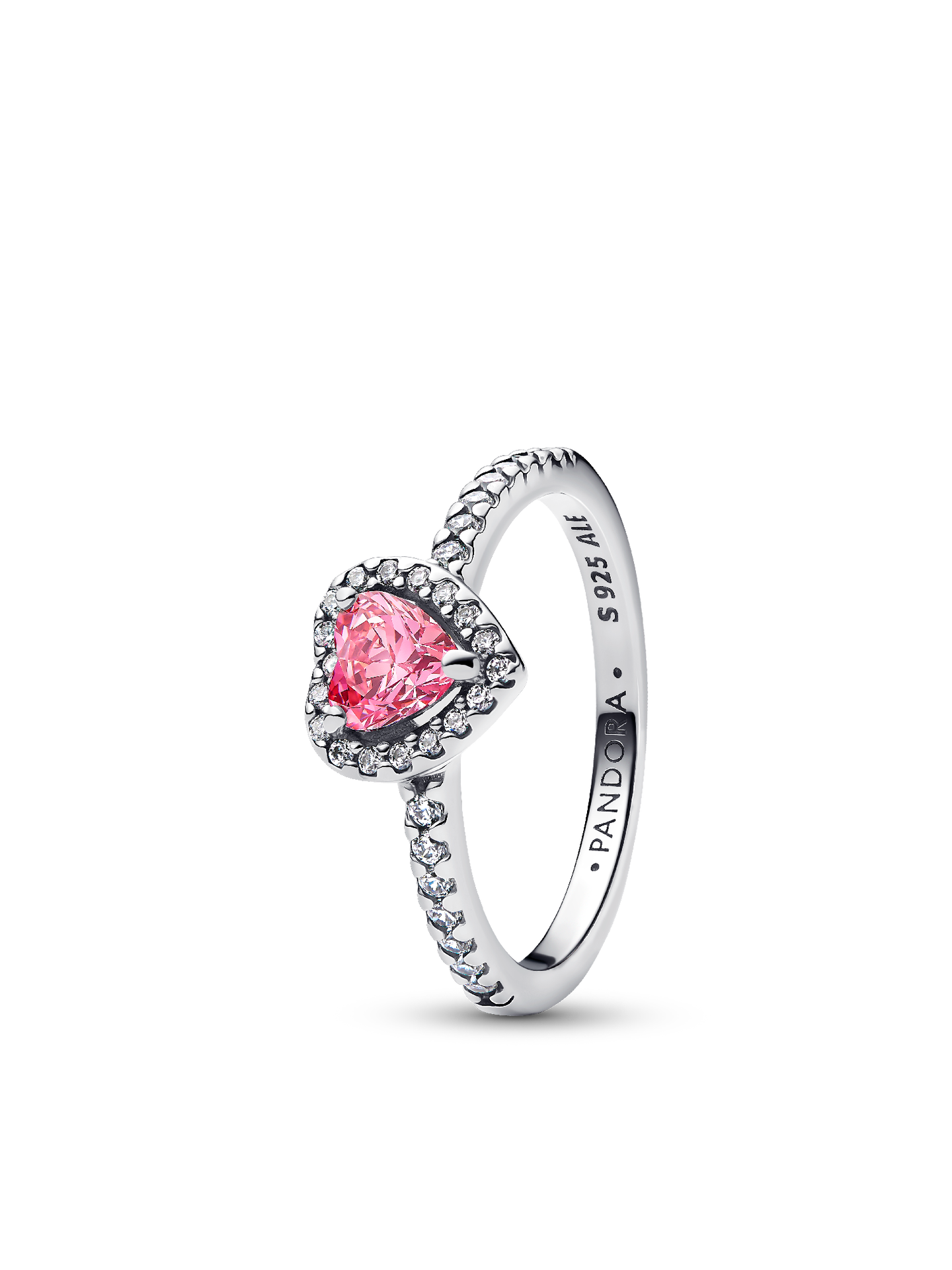 Женское кольцо Pandora Elevated Pink Heart, цвет: Серебро