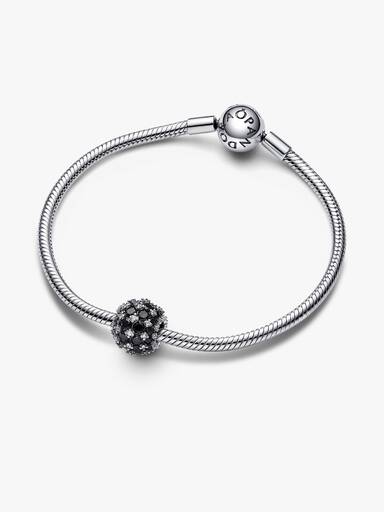 Sparkling Pavé Round Black Charm