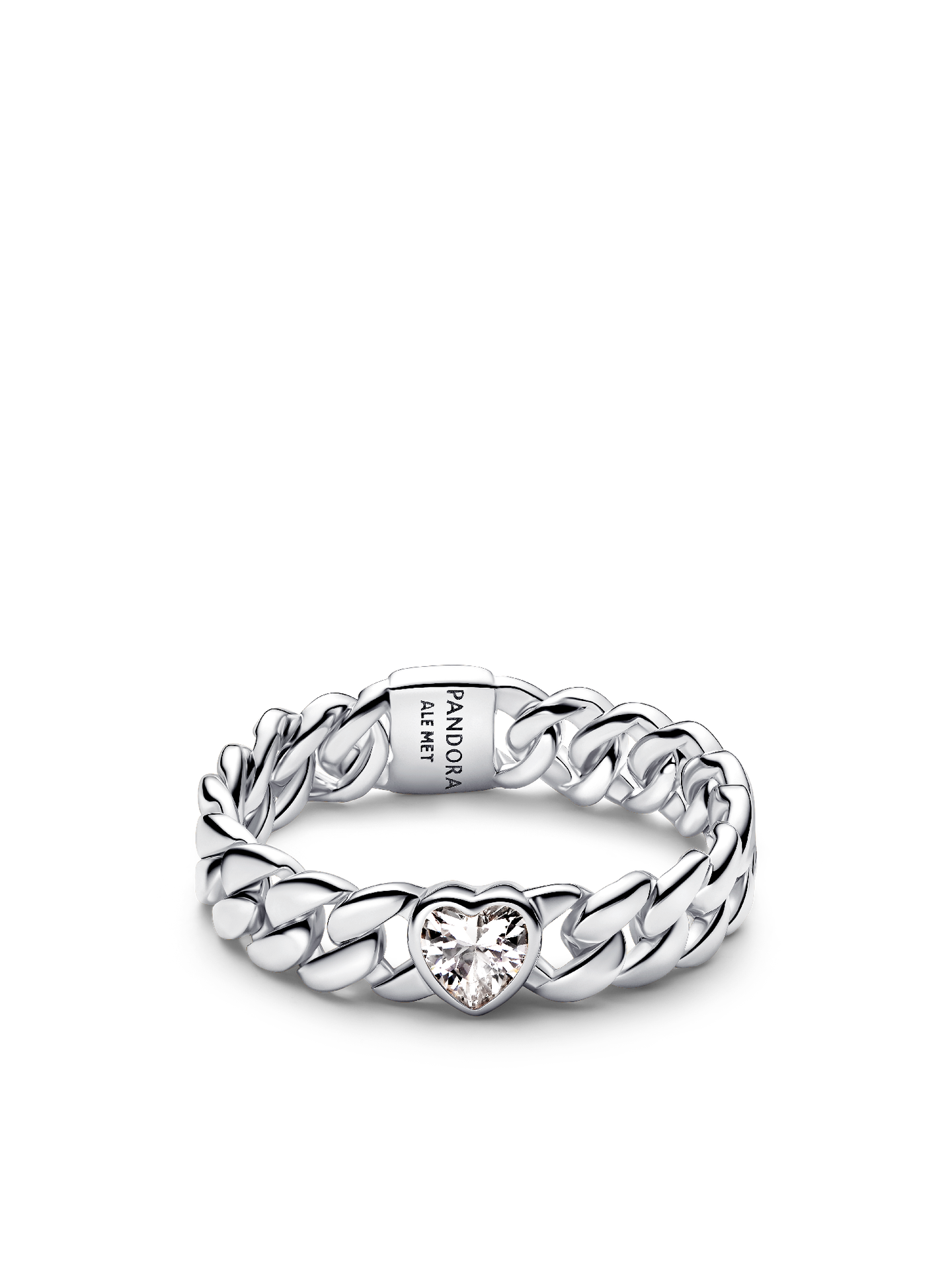 Женское кольцо Pandora Heart Cuban Chain, Sterling silver, цвет: Серебро