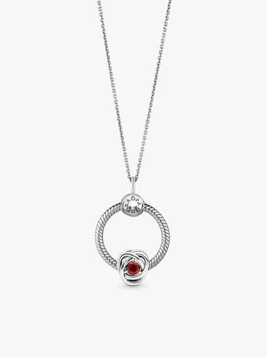 July Birthstone Eternity Circle O Pendant Set