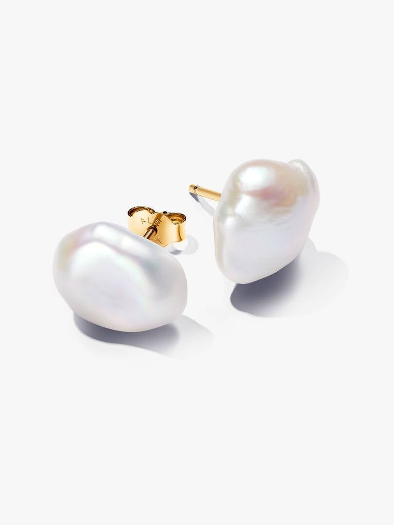 Baroque Treated Freshwater Cultured Pearl Stud Earrings