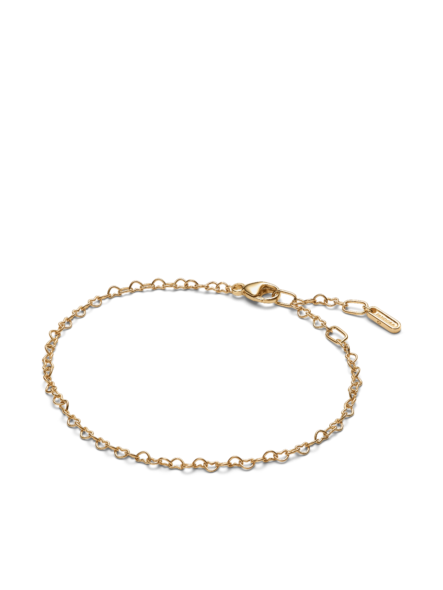 Женский браслет Pandora Era Linked Hearts Chain, цвет: Золотой — фото 1