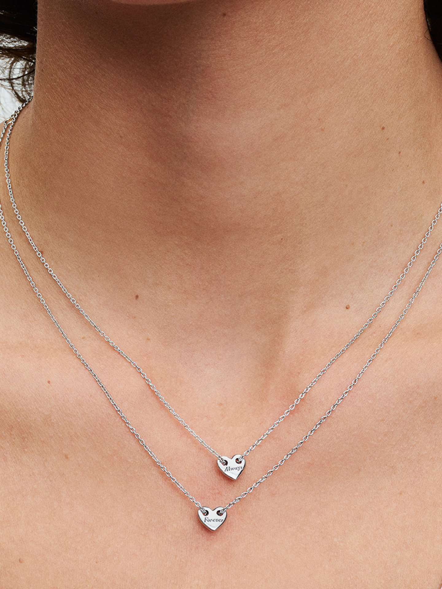 Женские колье Pandora Forever & Always Splittable Heart Collier, цвет: Серебро — фото 3