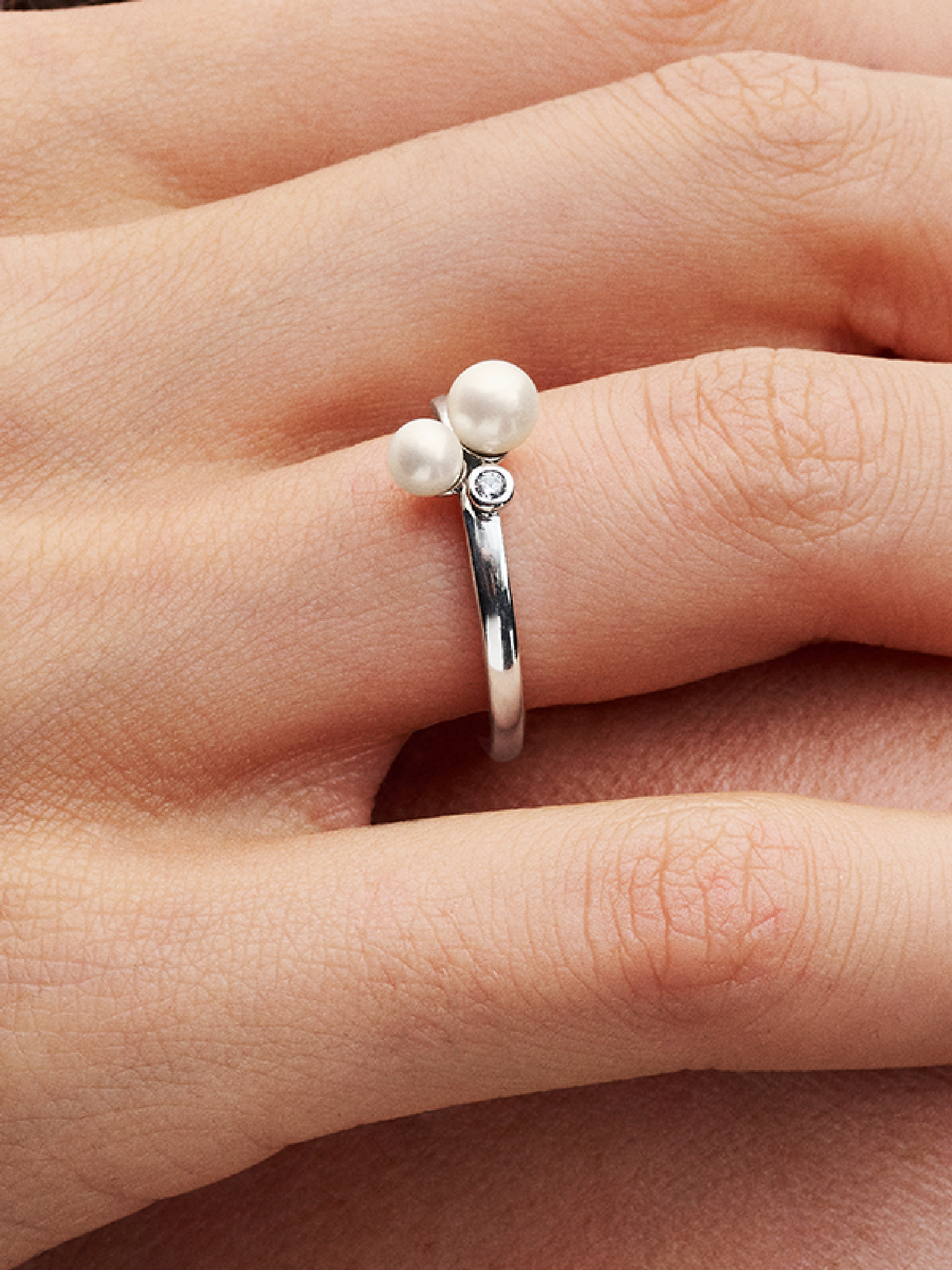 Женские кольца Pandora Duo Treated Freshwater Cultured Pearls, Sterling silver, цвет: Серебро — фото 3
