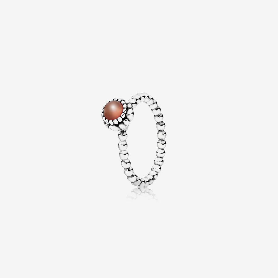 FINAL SALE - Birthday Blooms Ring, July, Carnelian image number 0