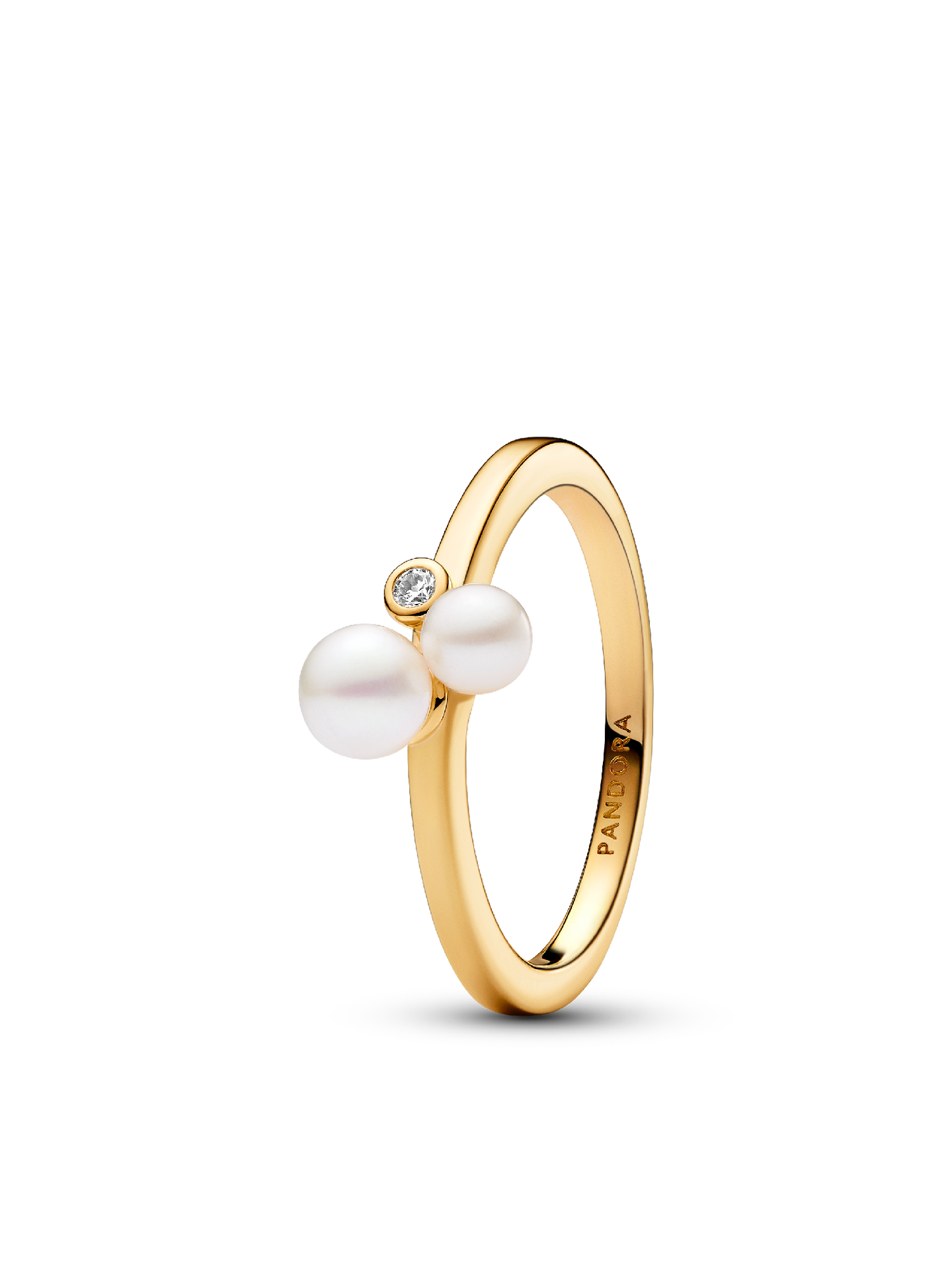Женские кольца Pandora Duo Treated Freshwater Cultured Pearls, Gold plated, цвет: Позолоченный — фото 1