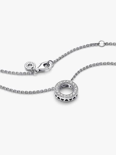 Pandora Logo Pavé Circle Collier Necklace
