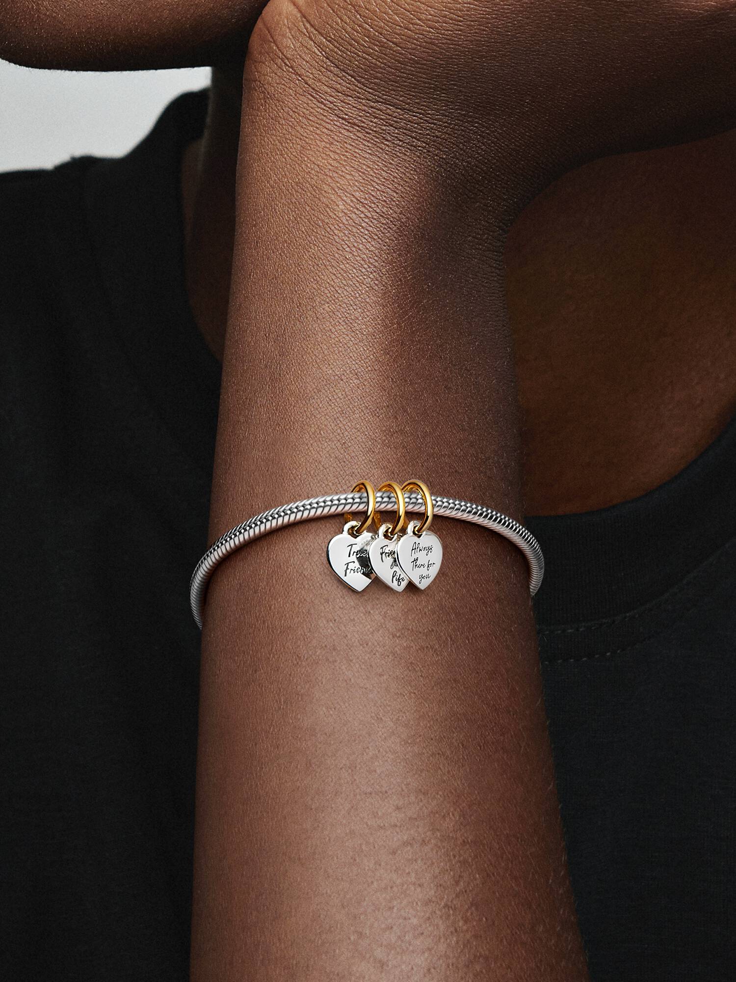 FINAL SALE - Two-tone Splittable Friendship Triple Dangle Charm