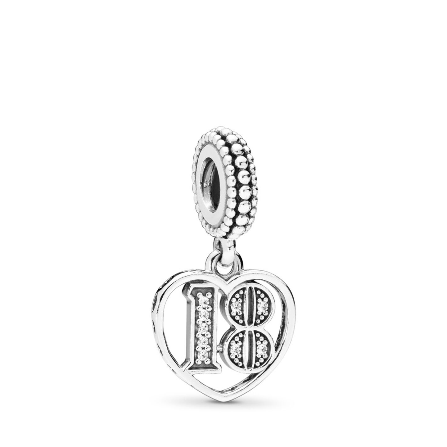 Женский шарм Pandora 18th Celebration Dangle Charm, Sterling silver, цвет: Серебро — фото 2