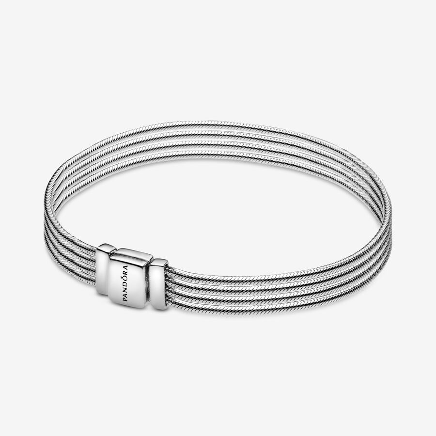 Bag Charm Snake Leather Bracelet White