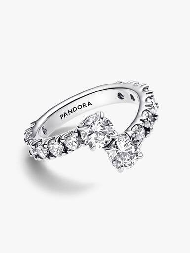 Sparkling Overlapping Band Ring