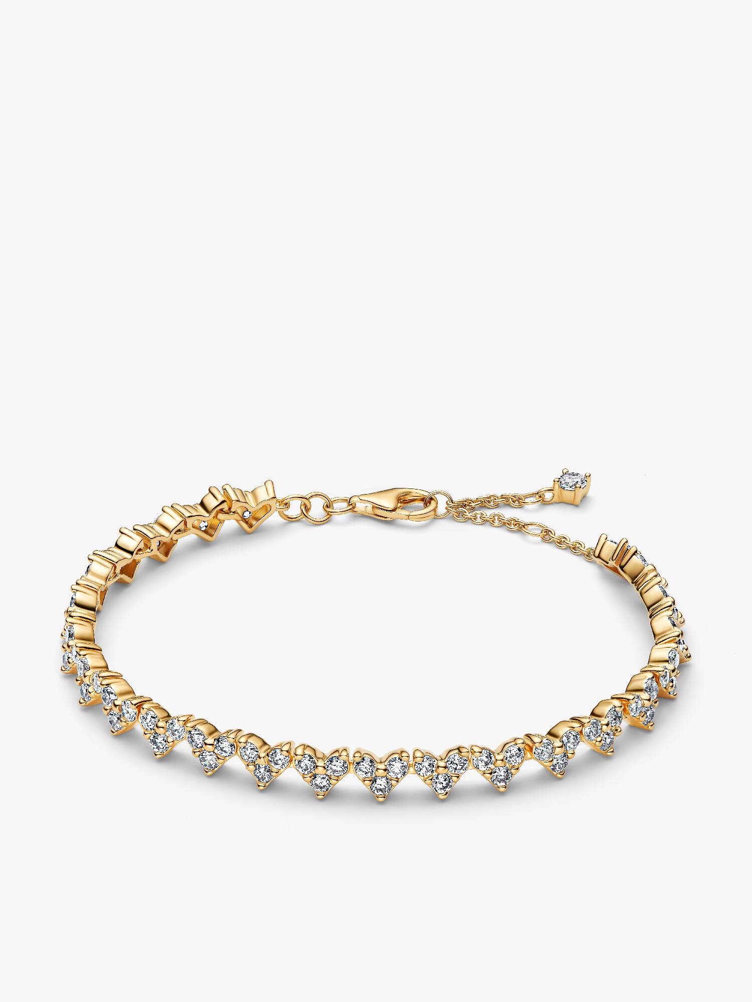Triple Stone Heart Bracelet