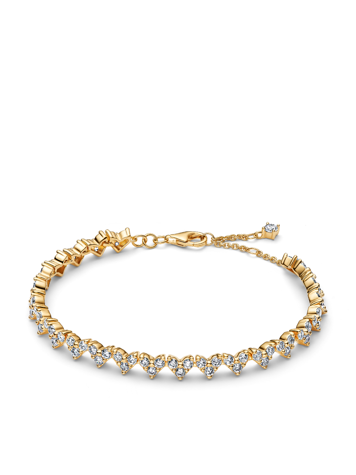 Heart Cuban Chain Bracelet | Gold plated | Pandora US