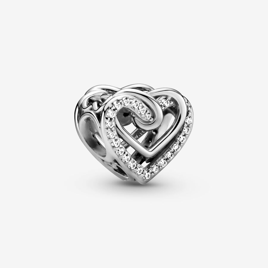 logo kaptajn buket Sparkling Entwined Hearts Charm | Sterling silver | Pandora US