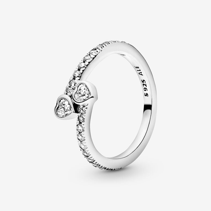 platform dealer Academie Forever Hearts Ring with Cubic Zirconia | Sterling silver | Pandora US