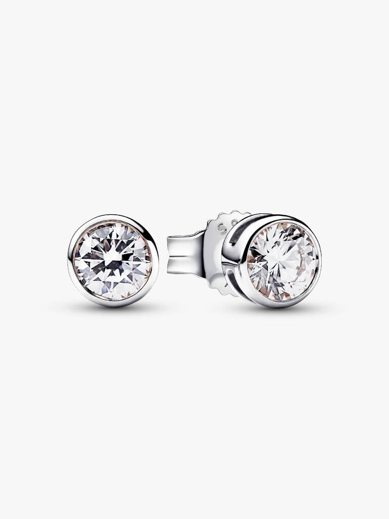 Pandora Era Bezel Sterling Silver Lab-grown Diamond Earrings