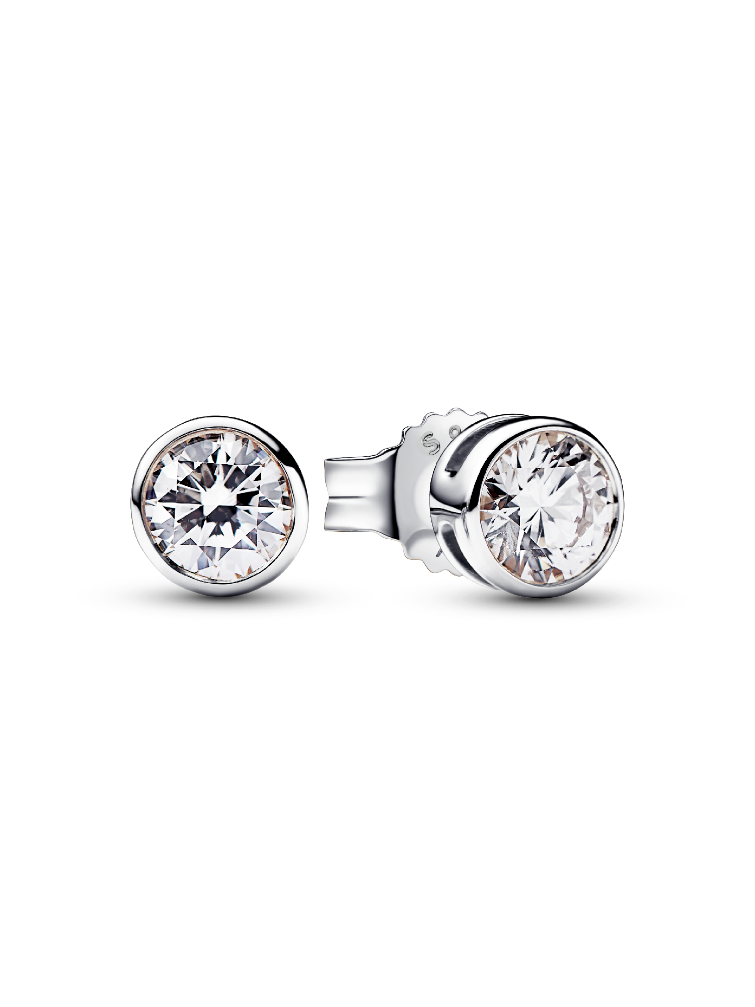 Pandora Era Bezel Sterling Silver Lab-grown Diamond Earrings