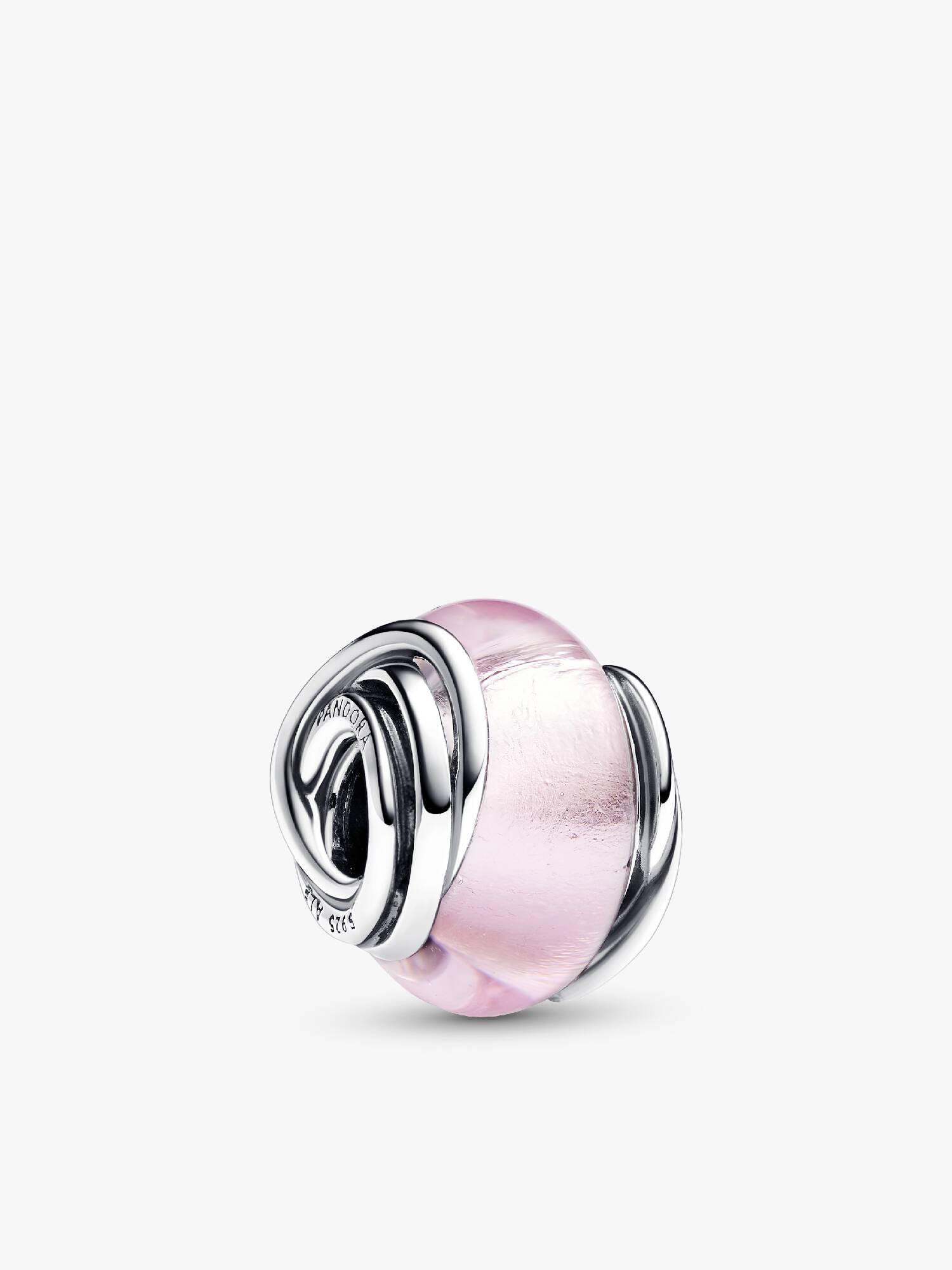 Encircled Pink Murano Glass Charm