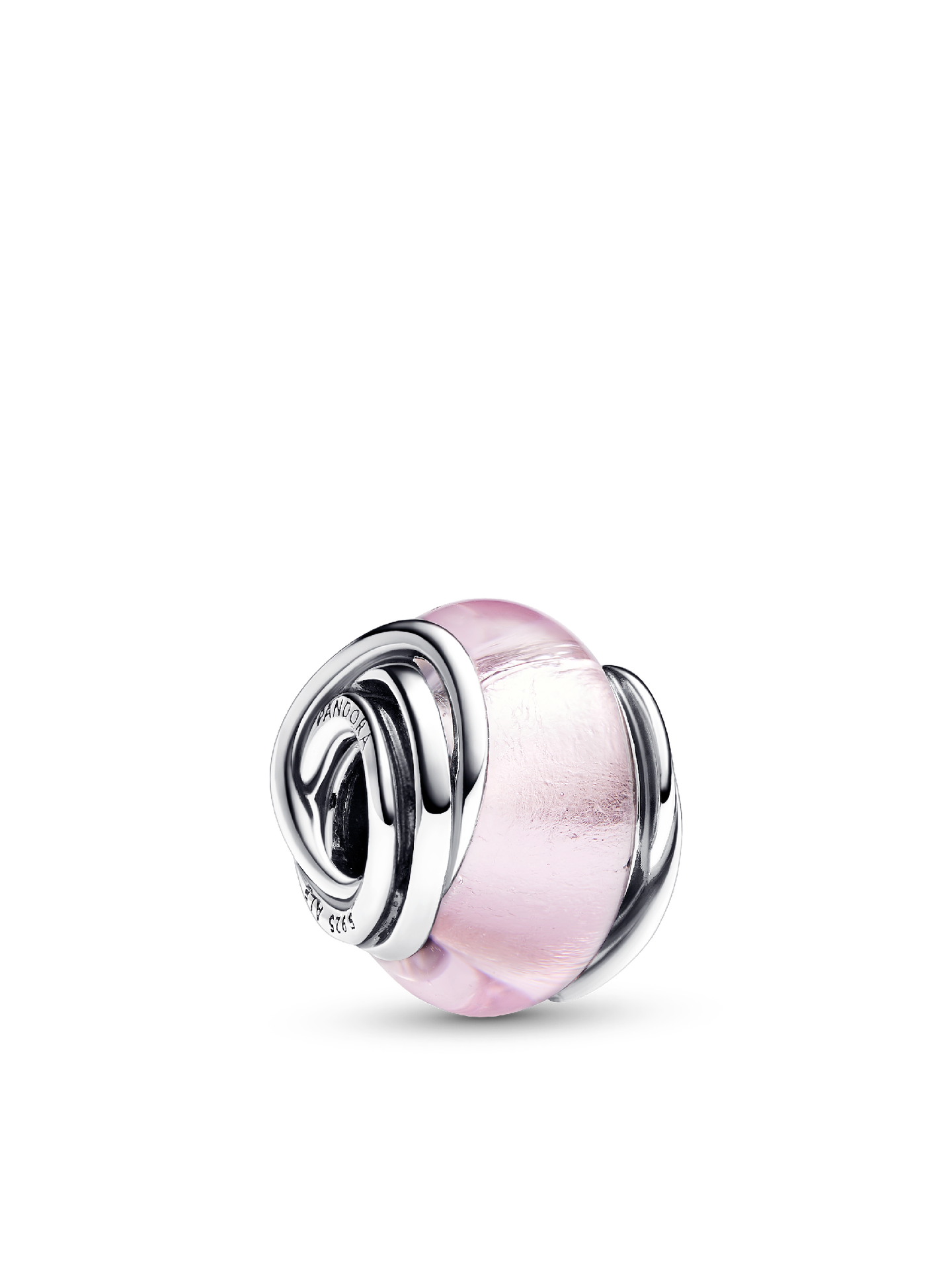 Женский шарм Pandora Encircled Pink Murano Glass Charm, цвет: Серебро — фото 1